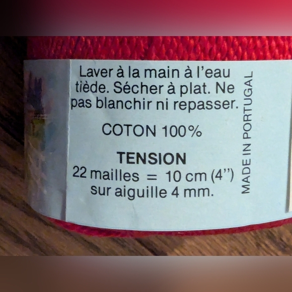 Vintage Patons Cotton Perle red yarn 100% Mercerized cotton 50g x4 - Picture 7 of 8